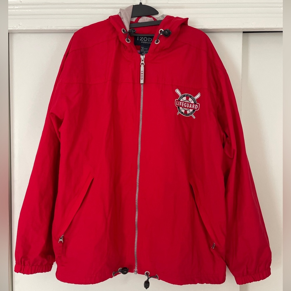 County of Los Angeles Fire Department Lifeguard Red Jacket Medium IZOD PerformX